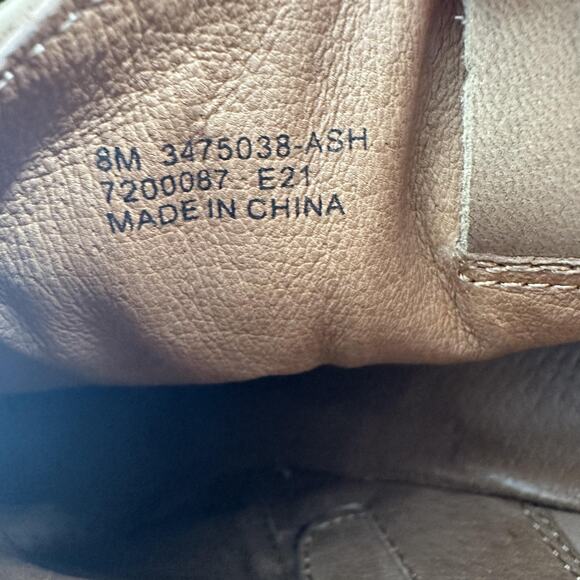 Frye Boots Womens Size 8M Tan Ash Western Ankle Zip Leather Stacked Heel Shoes - Picture 12 of 15